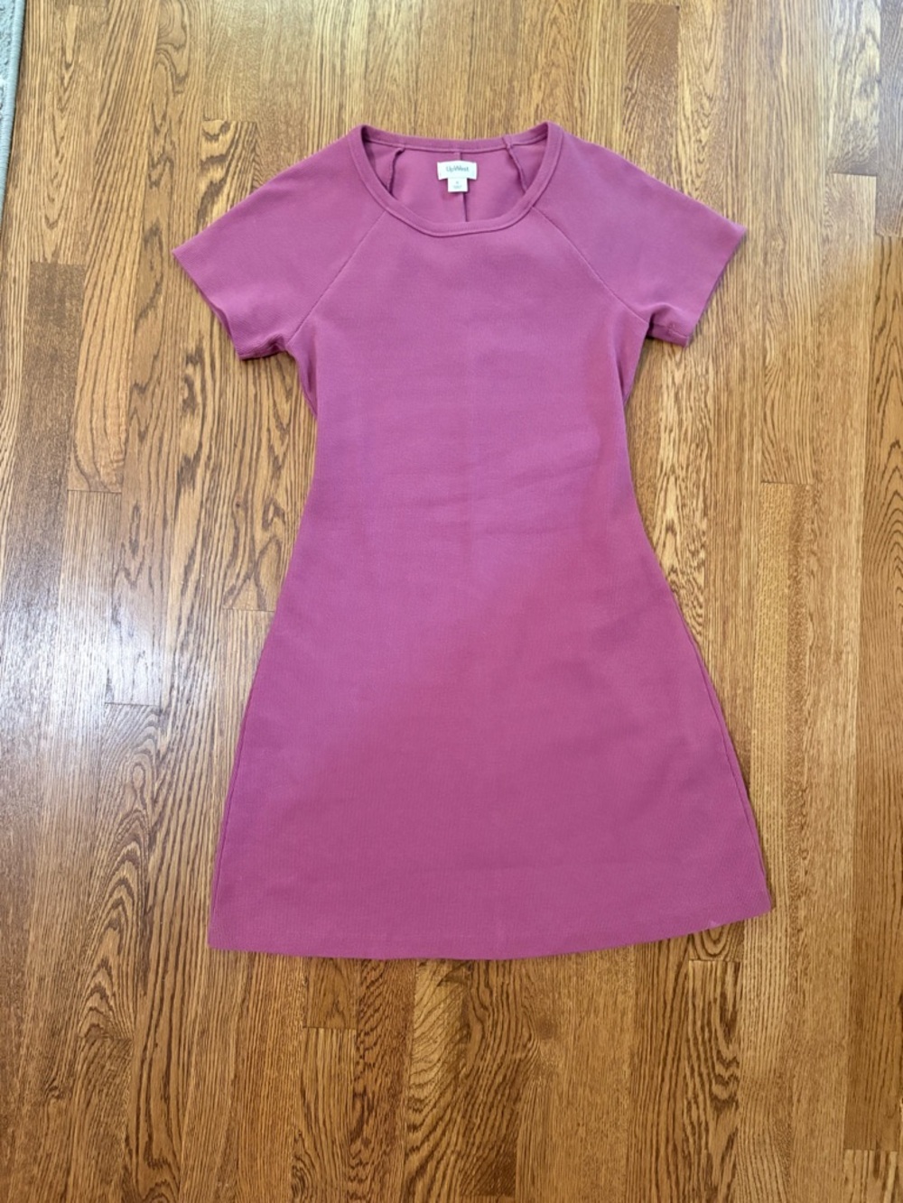 UpWest Rose-Mauve Short Sleeve A-Line Mini Dress